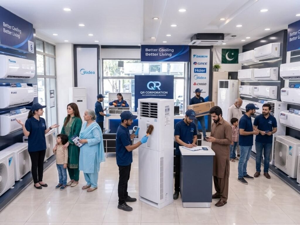 Trusted air conditioning solutions for homes and businesses by QR Corporation in Lahore